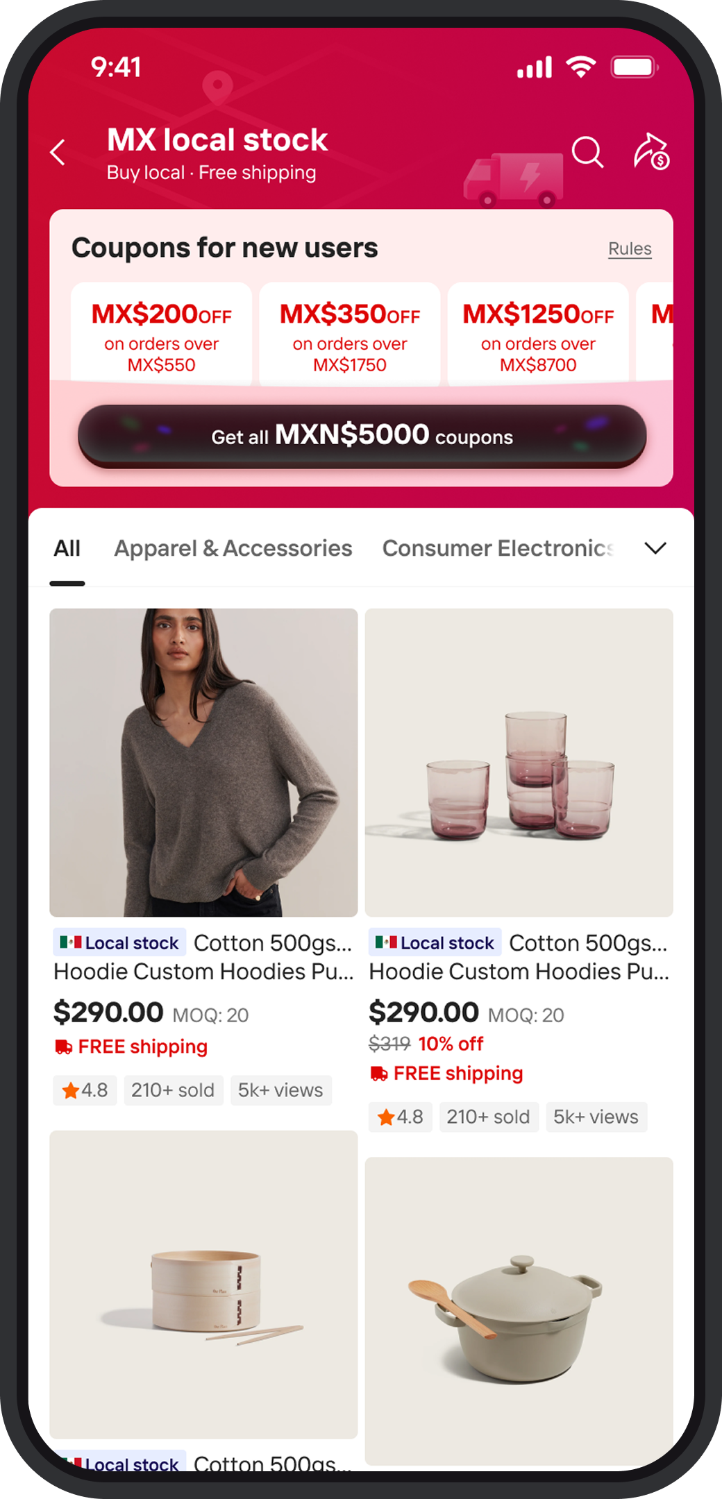 Local stock homepage module