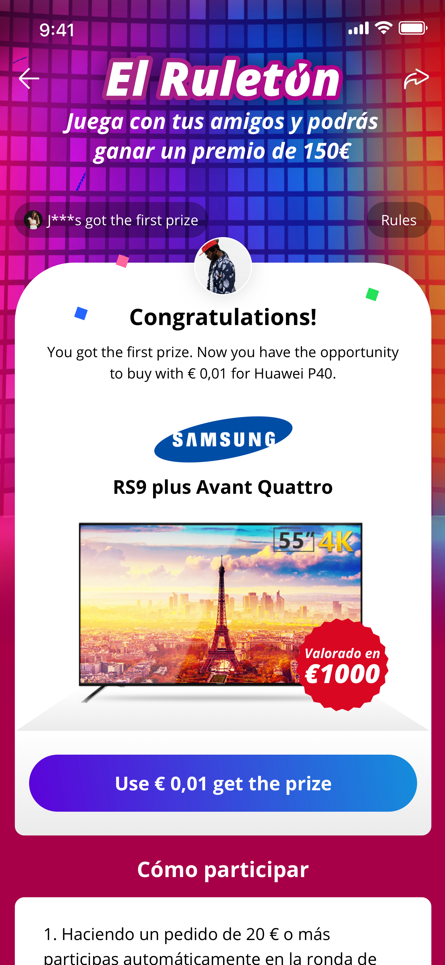 Lucky Draw off-site assist screen